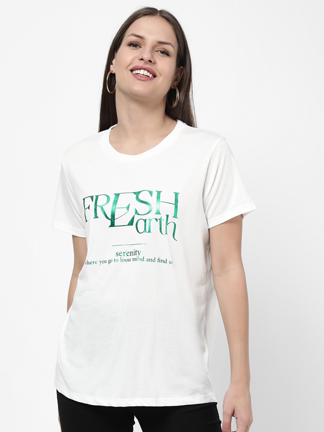 R&B White Printed Top