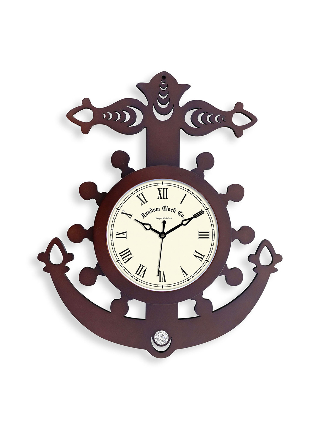 RANDOM White Dial Wooden Analogue Wall Clock