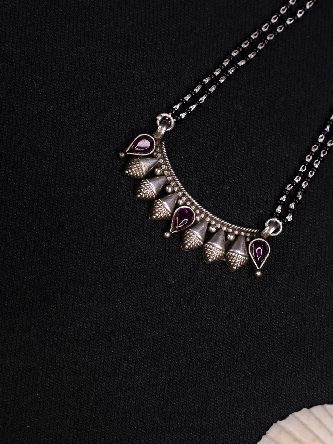 Arte Jewels Silver Plated Stone Studded Mangalsutra