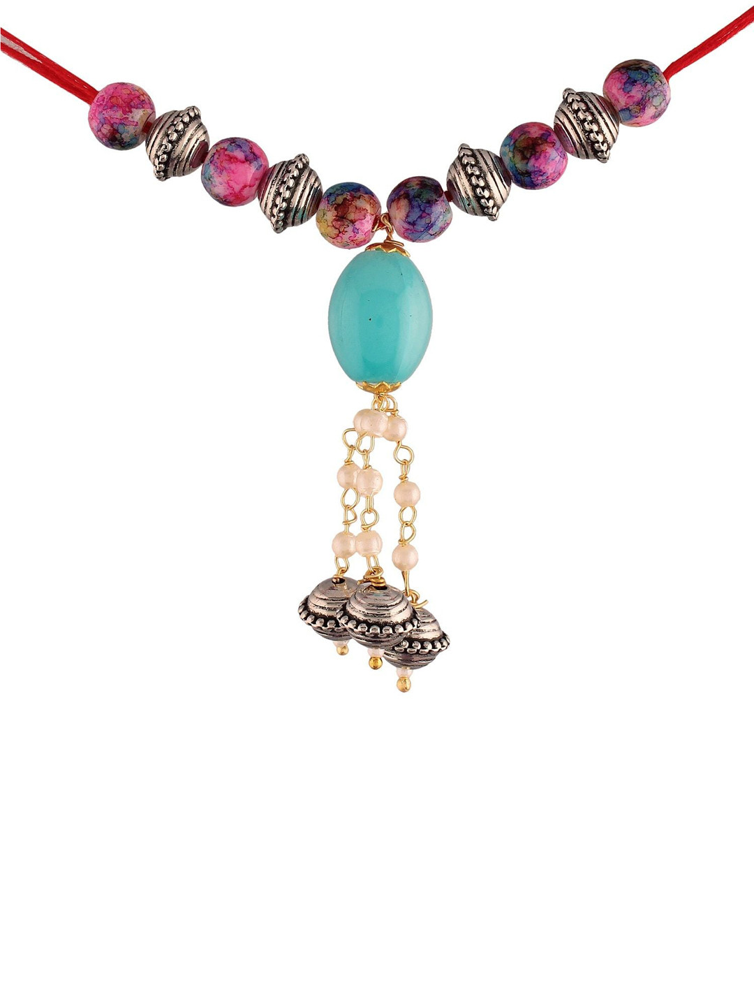 I Jewels Multi-Coloured Hanging Lumba Rakhi