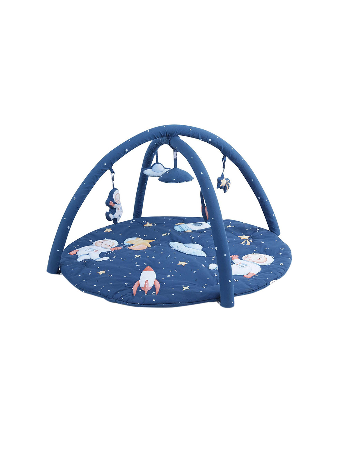 Haus & Kinder Kids Navy Blue Printed Spacewalk Baby Activity Gym Bed Set