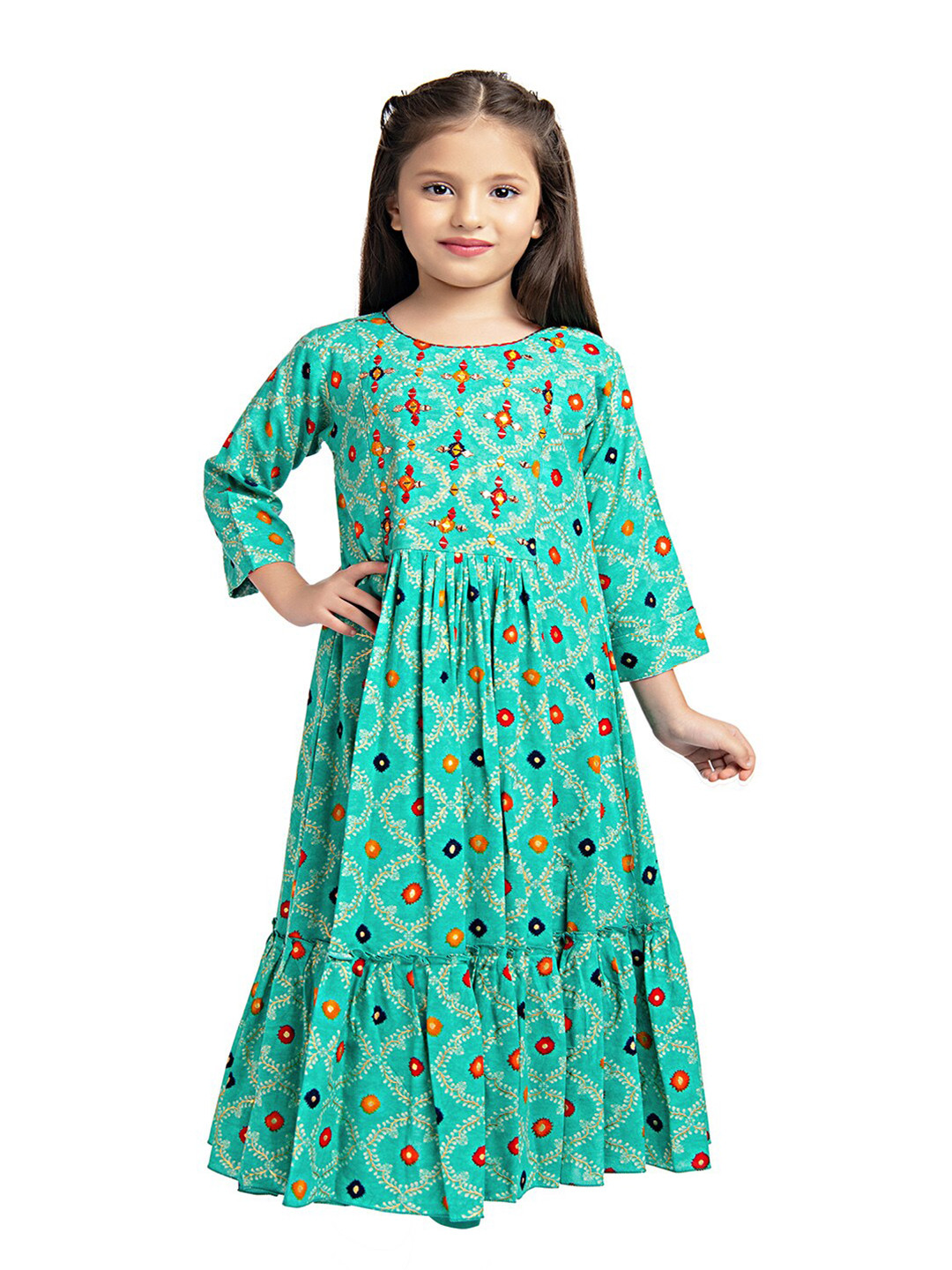 Tiny Kingdom Girls Floral Tiered Maxi Dress