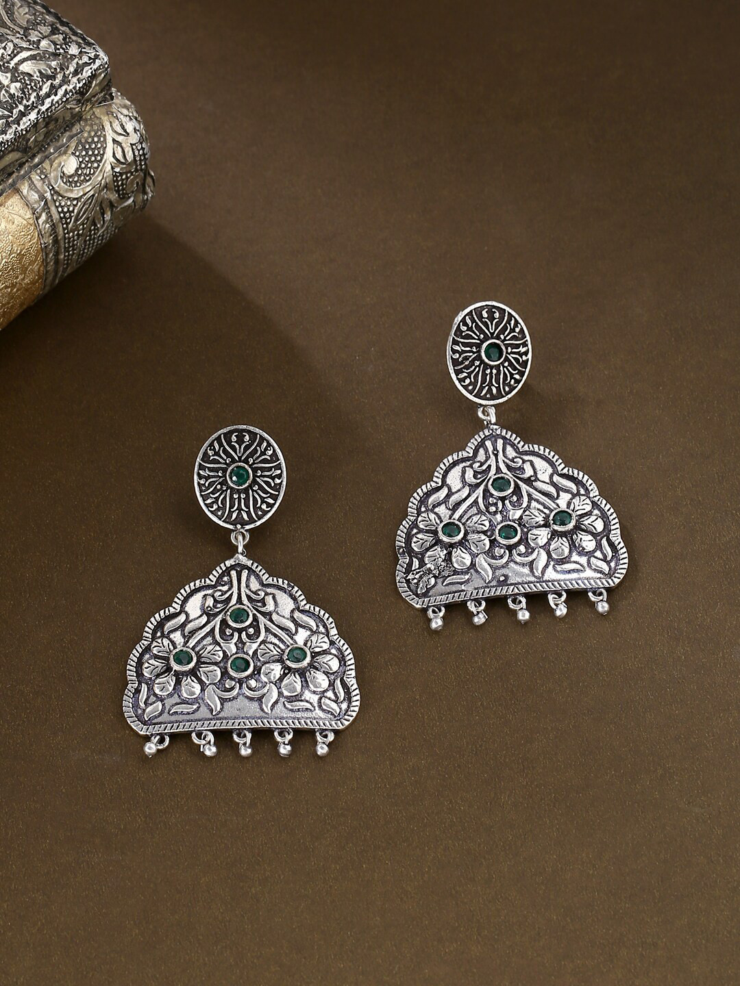 kashwini Silver-Plated Classic Dangle Earrings
