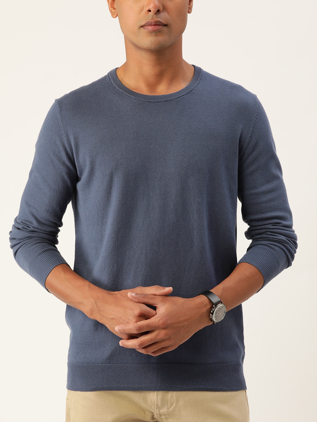 Buy Macy s Alfani Men Blue Solid Pullover Sweaters for Men 19075182 Myntra