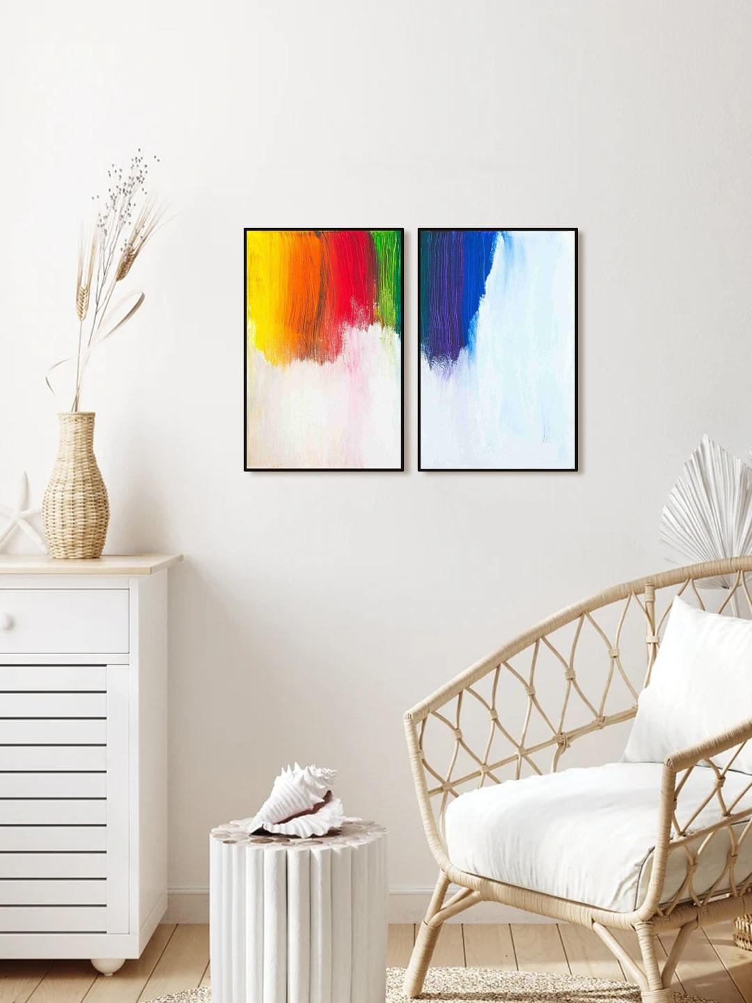 999Store Set Of 2 Colour Gradient Modern Abstract Painting Wall Art