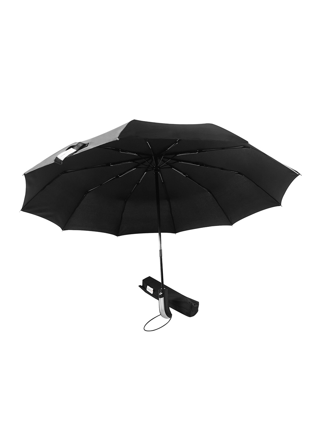 Destinio Black Solid 3-Fold Umbrella