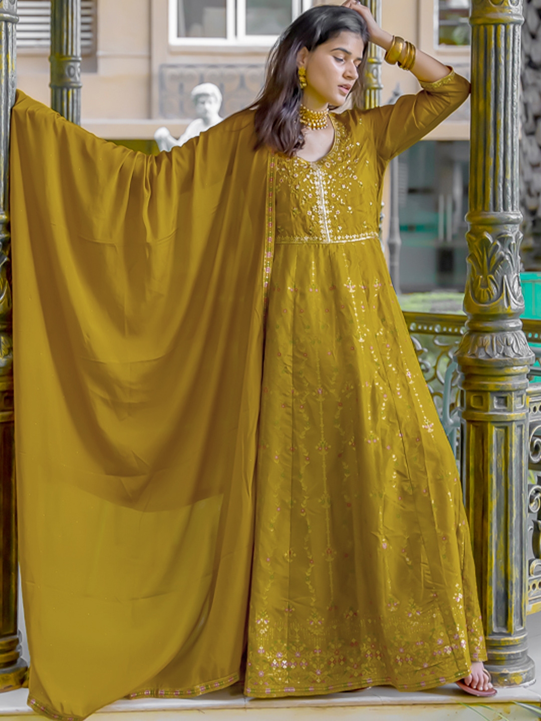 Libas olive green kurta discount