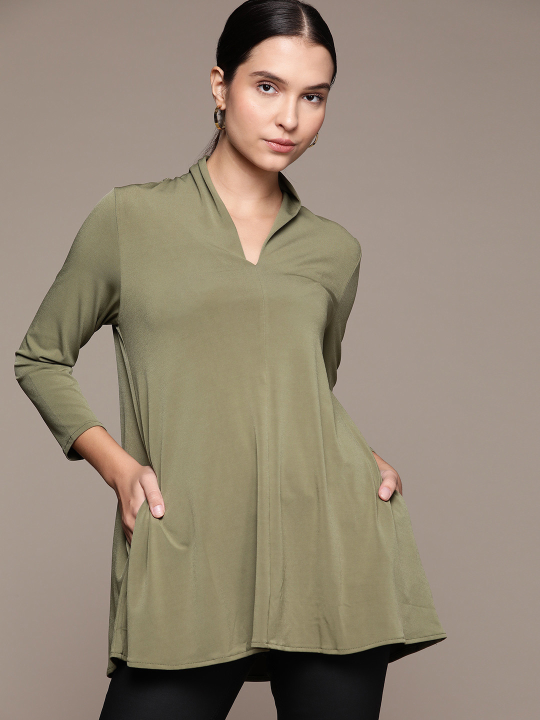 Olive Green Green Tops Macys Alfani Men's Solid V-Neck Cotton