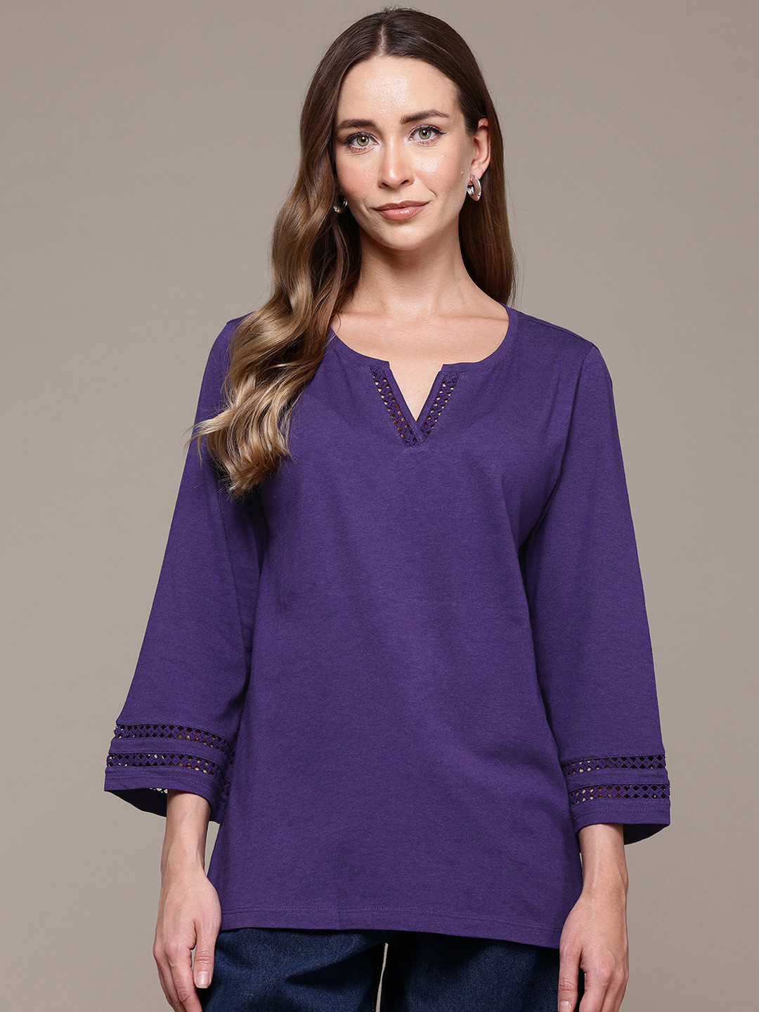 Macy's Karen Scott Lace-Insert Top