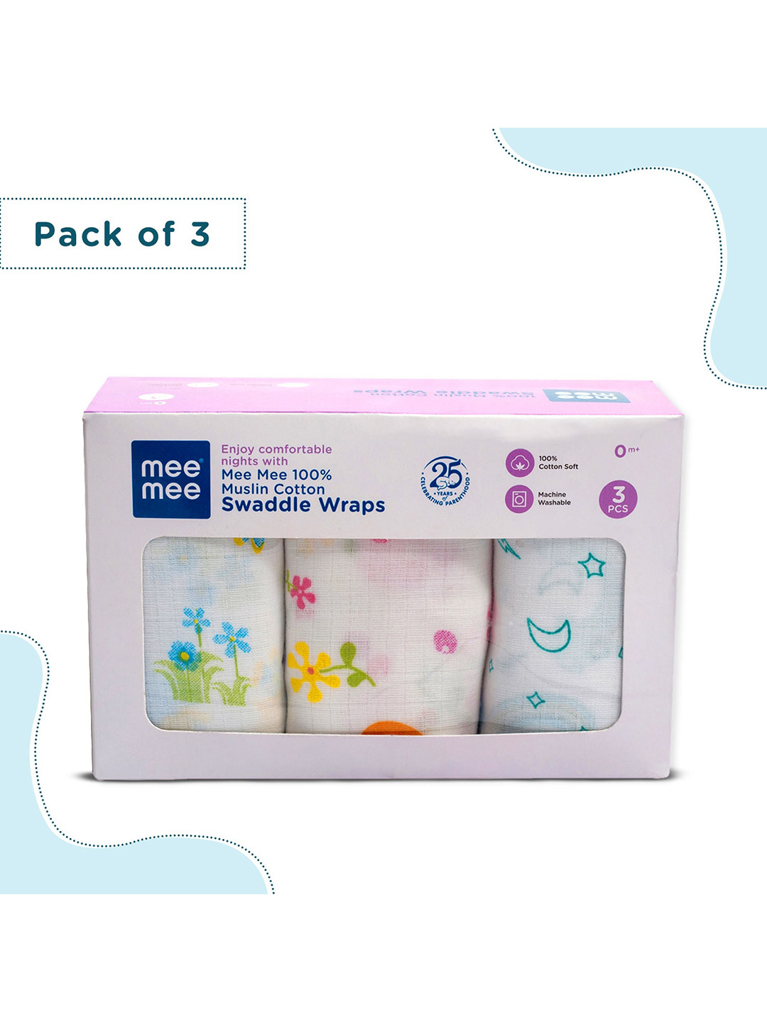 MeeMee Kids Pack of 3 Assorted Pure Cotton Baby Apparel Gift Set
