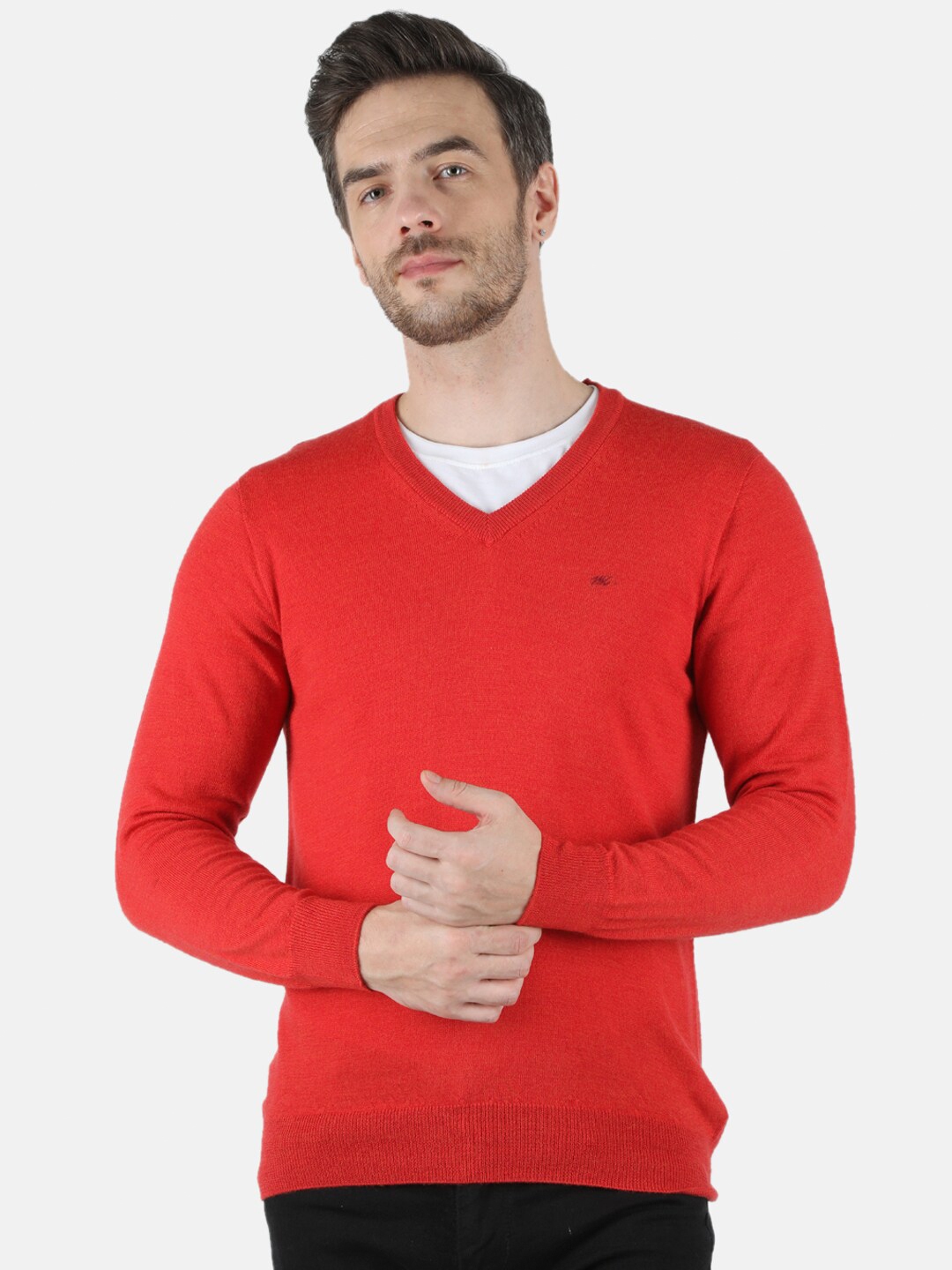 mens red pullover sweater