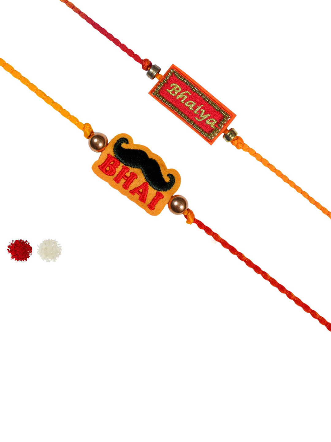 MASQ Men Set of 2 Red & Yellow  Bhai & Bhaiya Rakhi