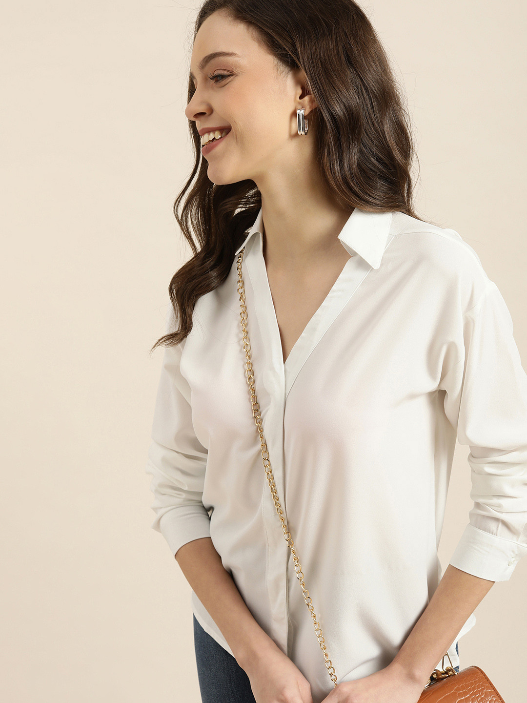 encore by INVICTUS Women White Casual Shirt