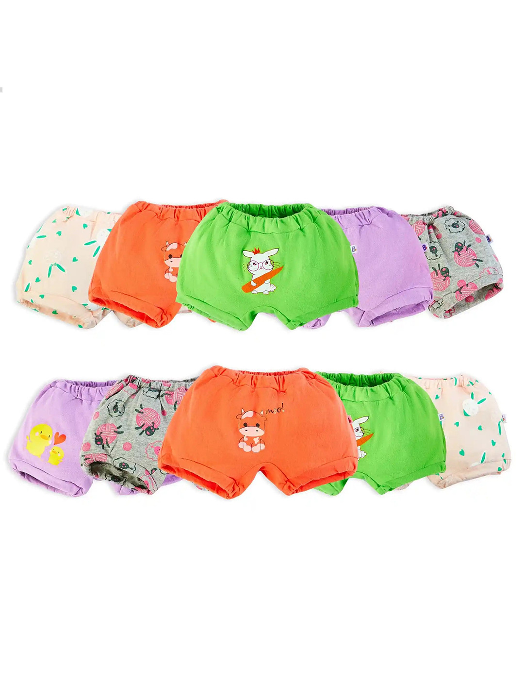 SuperBottoms Pack of 10 Super Soft Printed Cotton Sustainable Briefs BAS-UND-U-BL-FF-18_24M-10PACK