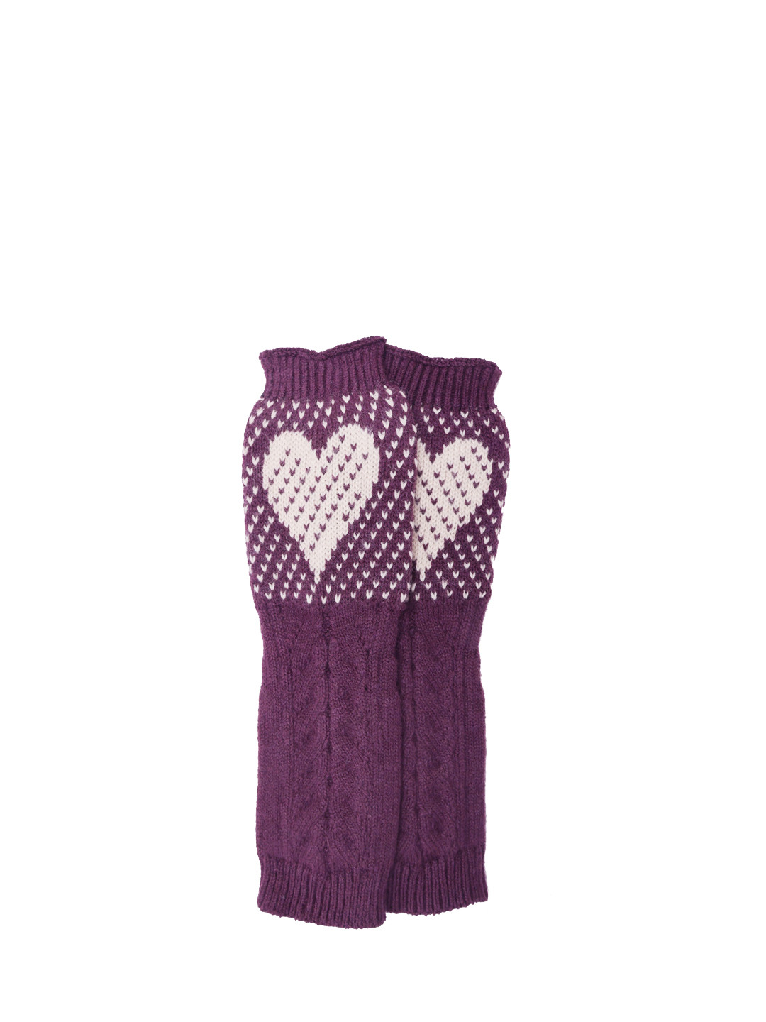 Bharatasya Women Purple Self Design Knitted Long Gloves