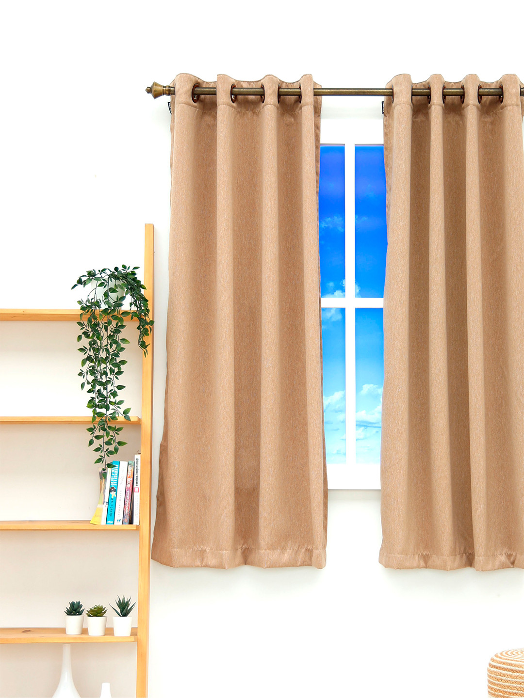 Ariana Beige Black Out Single Window Curtain
