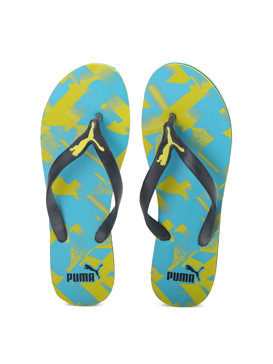 Buy Puma Men Blue Lime Green Luca GU IDP Printed Flip Flops