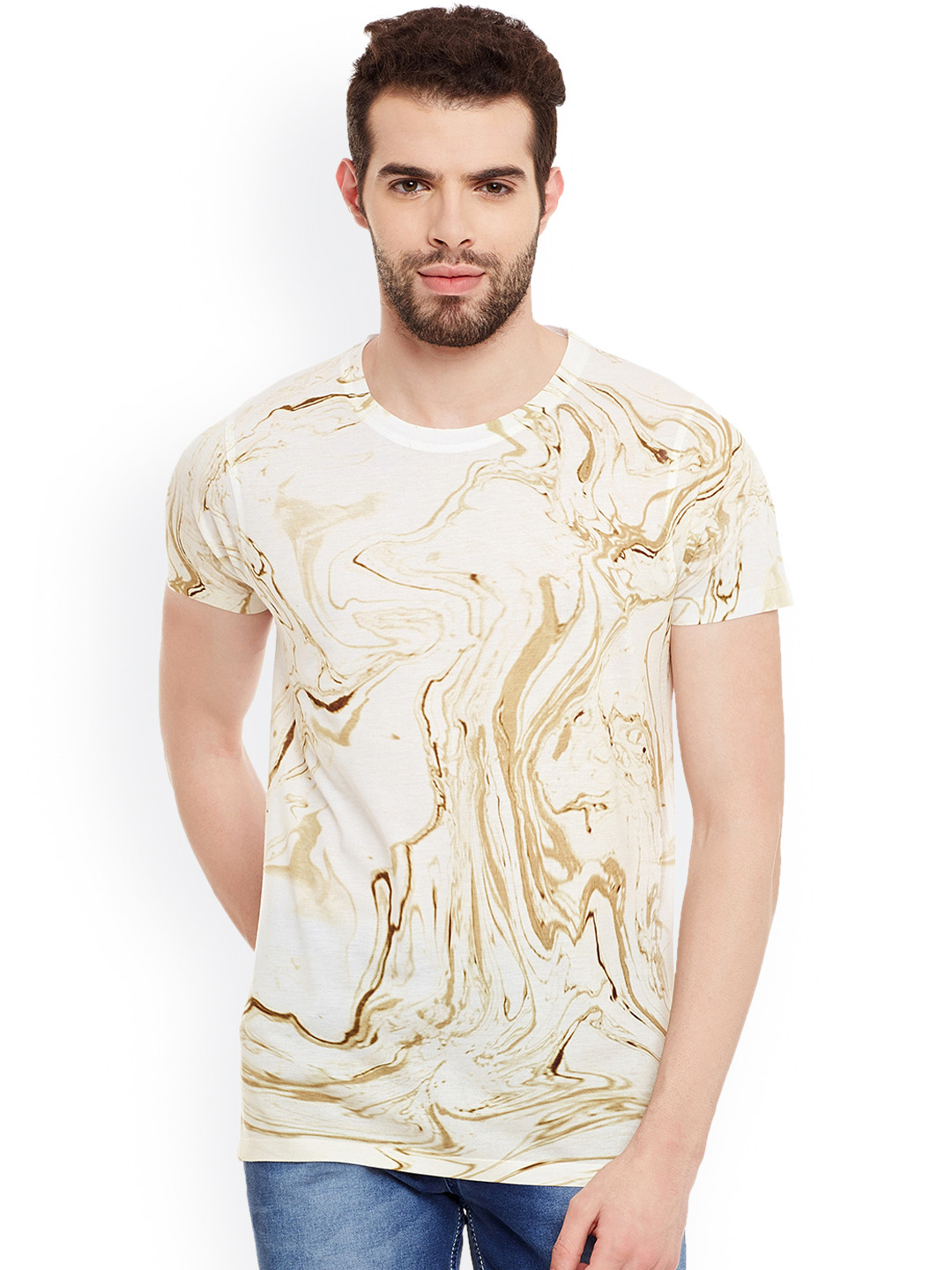 Wear Your Mind Men Off-White Printed T-shirt