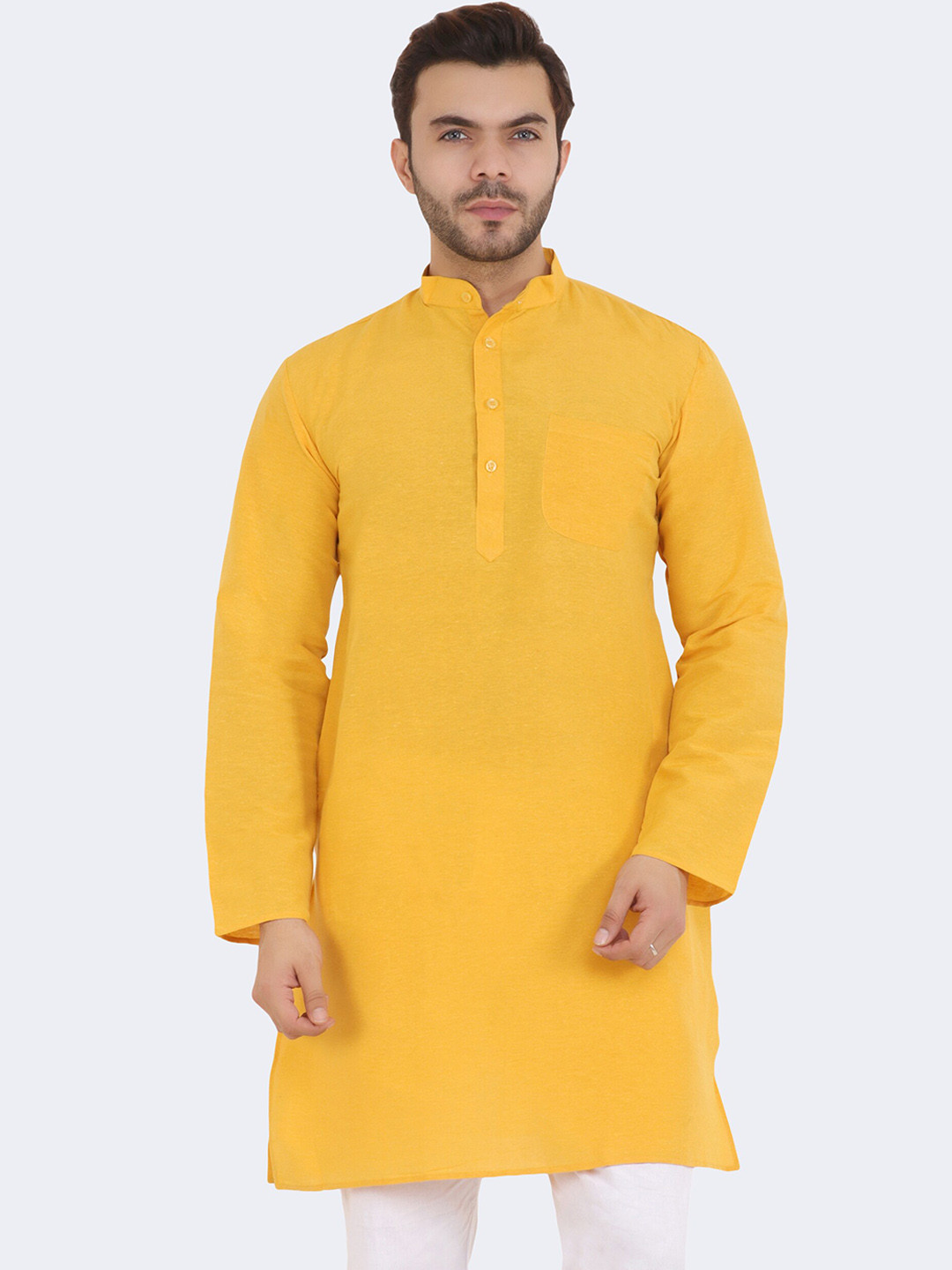 Latest Chikan Garments Men Yellow Summer Sheers Kurta