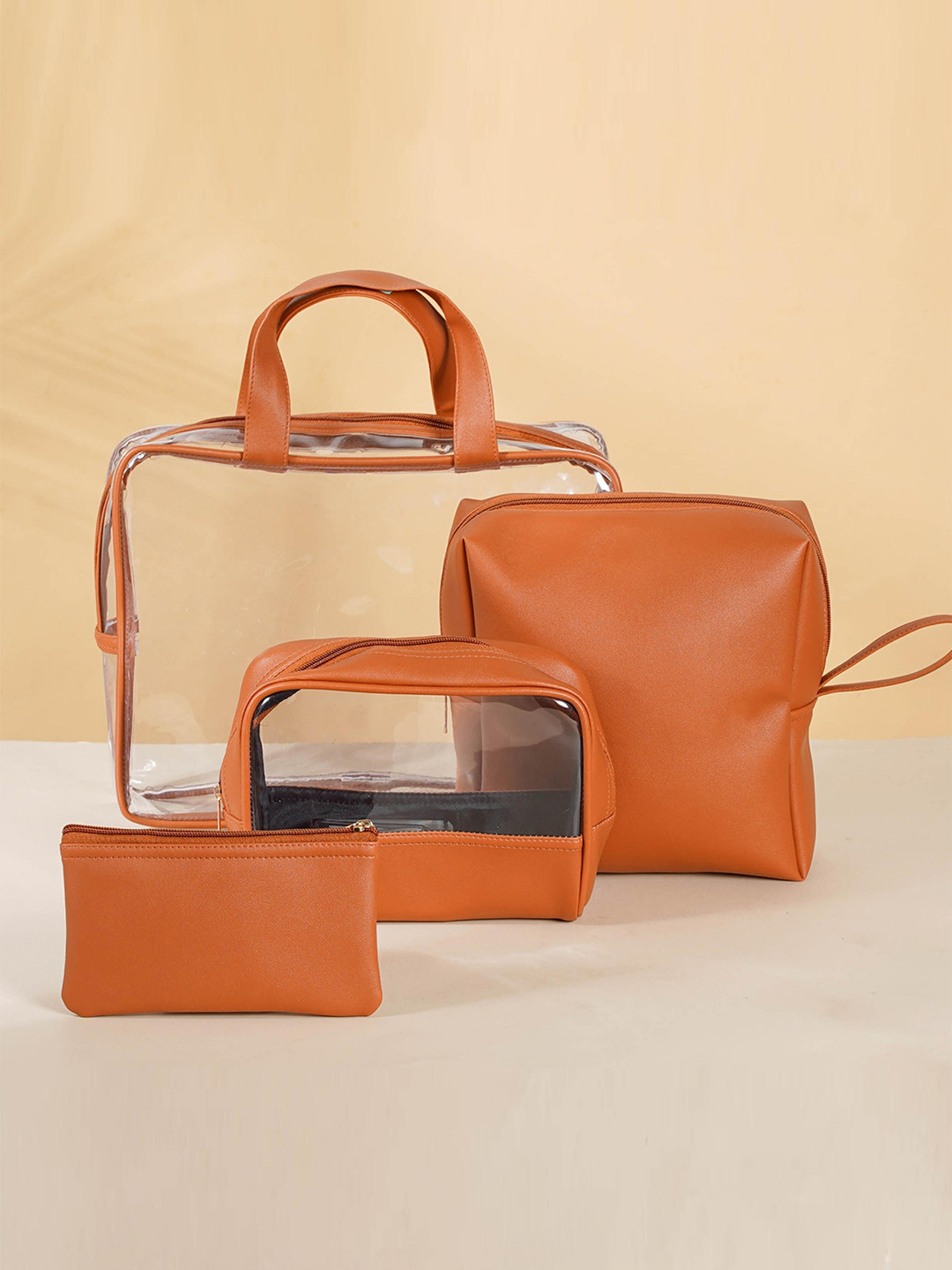 Nestasia Set Of 4 Brown Water Resistant Travel Kit