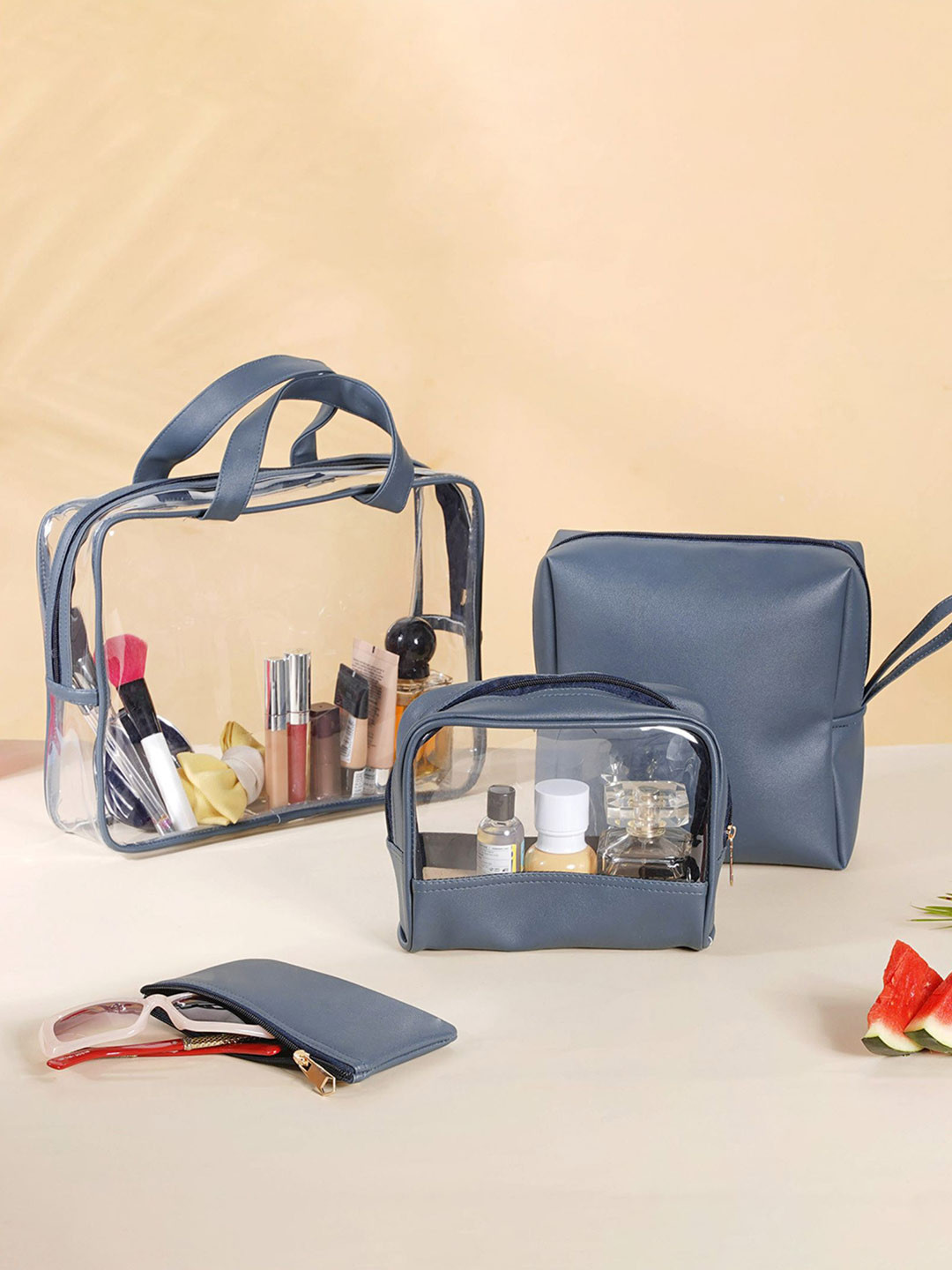 Nestasia Set of 4 Grey Travel Kit