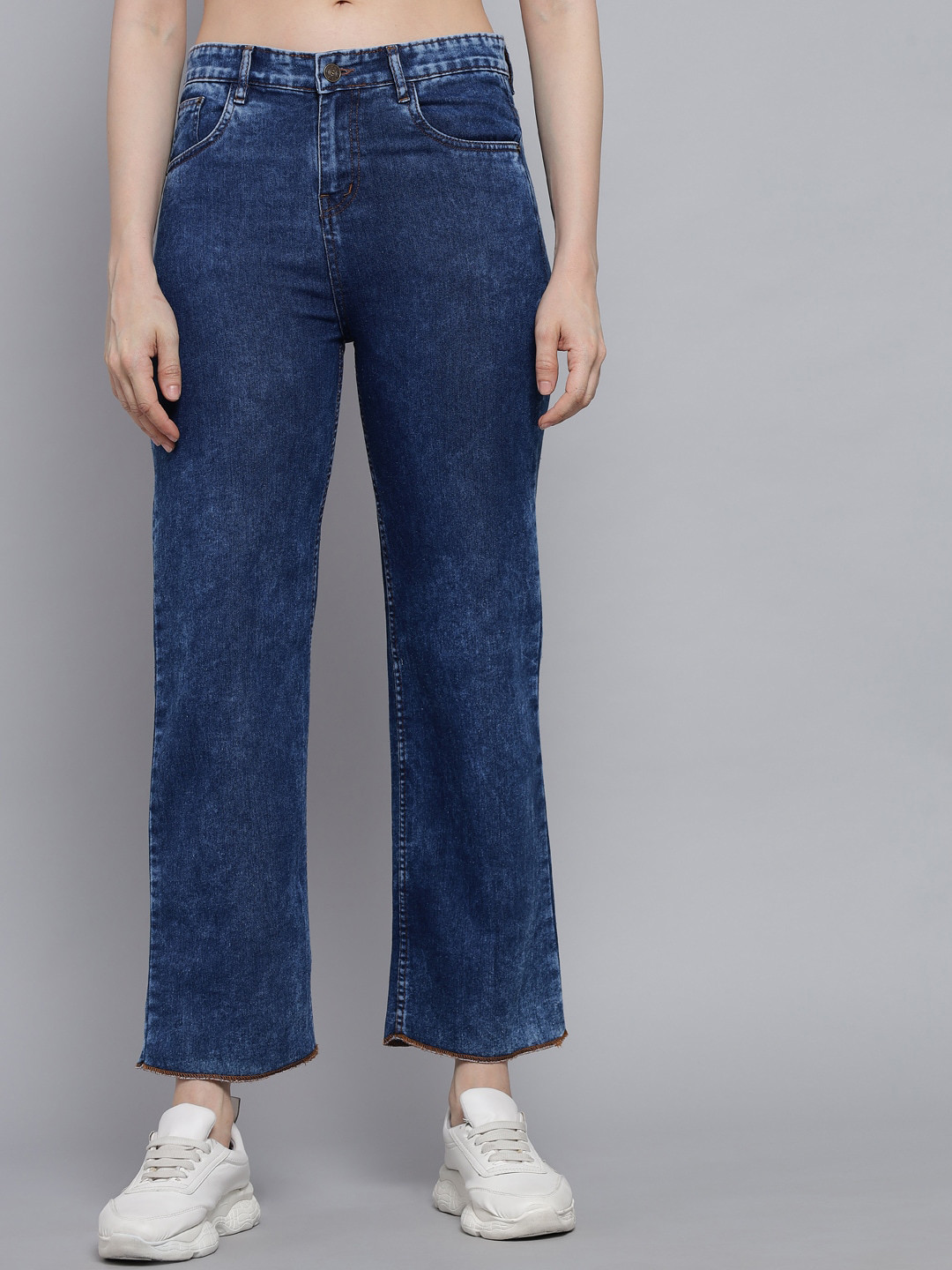 Q-rious Women Blue Flared High-Rise Stretchable Jeans