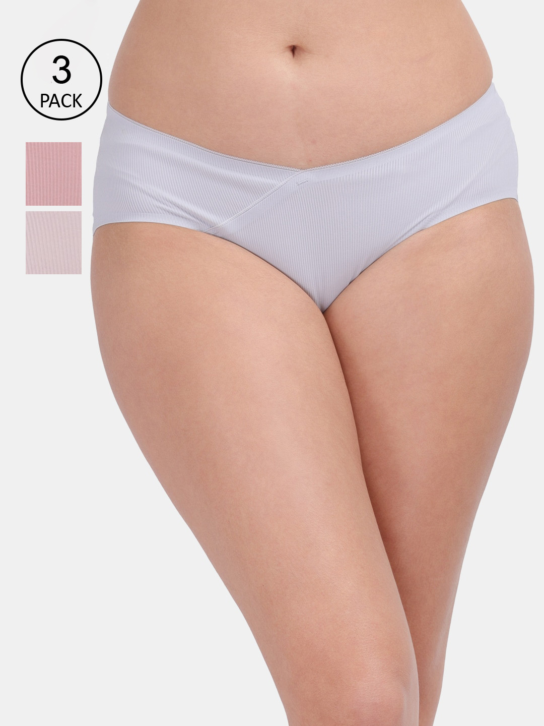 Amour Secret Women Pack Of 3 Solid Anti-Bacterial Seamless Hipster Briefs