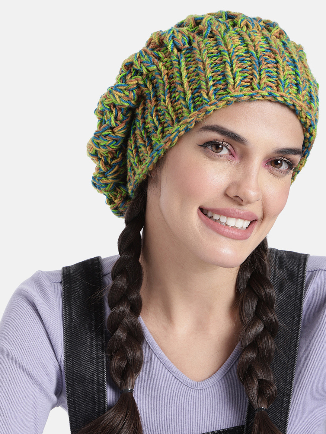 Magic Needles Women Multicoloured Shroom Beanie