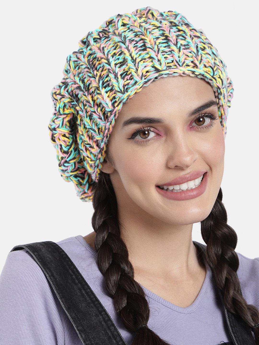 Magic Needles Women Multicoloured Shroom Beanie