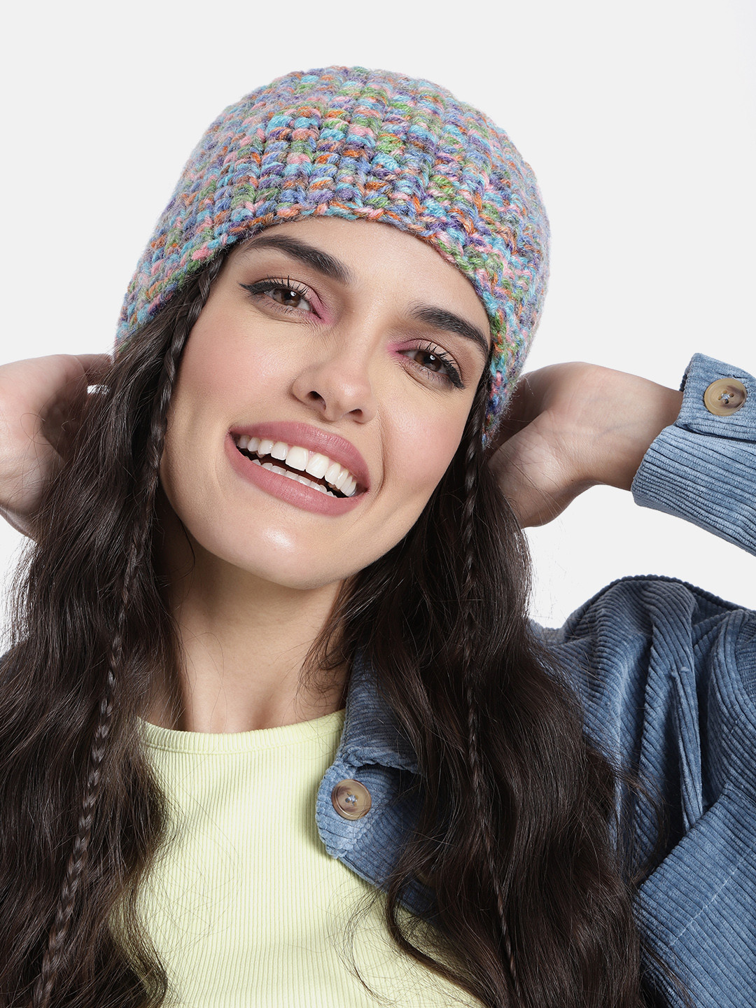 Magic Needles Women Multicoloured Crocheted Woolen Headband