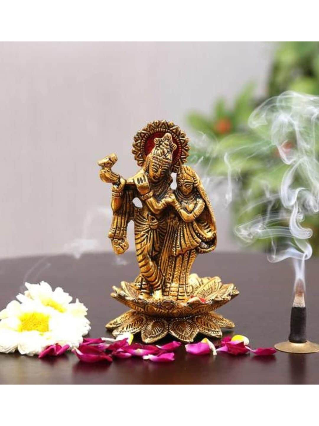 Fashion Bizz Gold-Toned Kamal Radha Krishna Showpiece