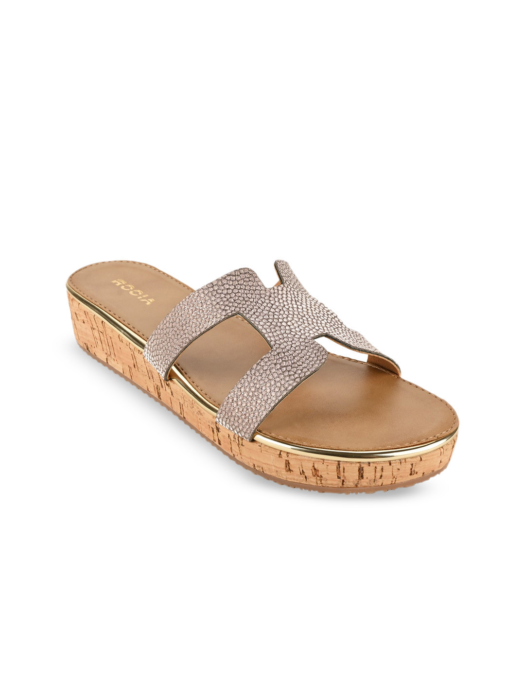Rocia Gold-Toned Embellished High-Top Flatform Sandals
