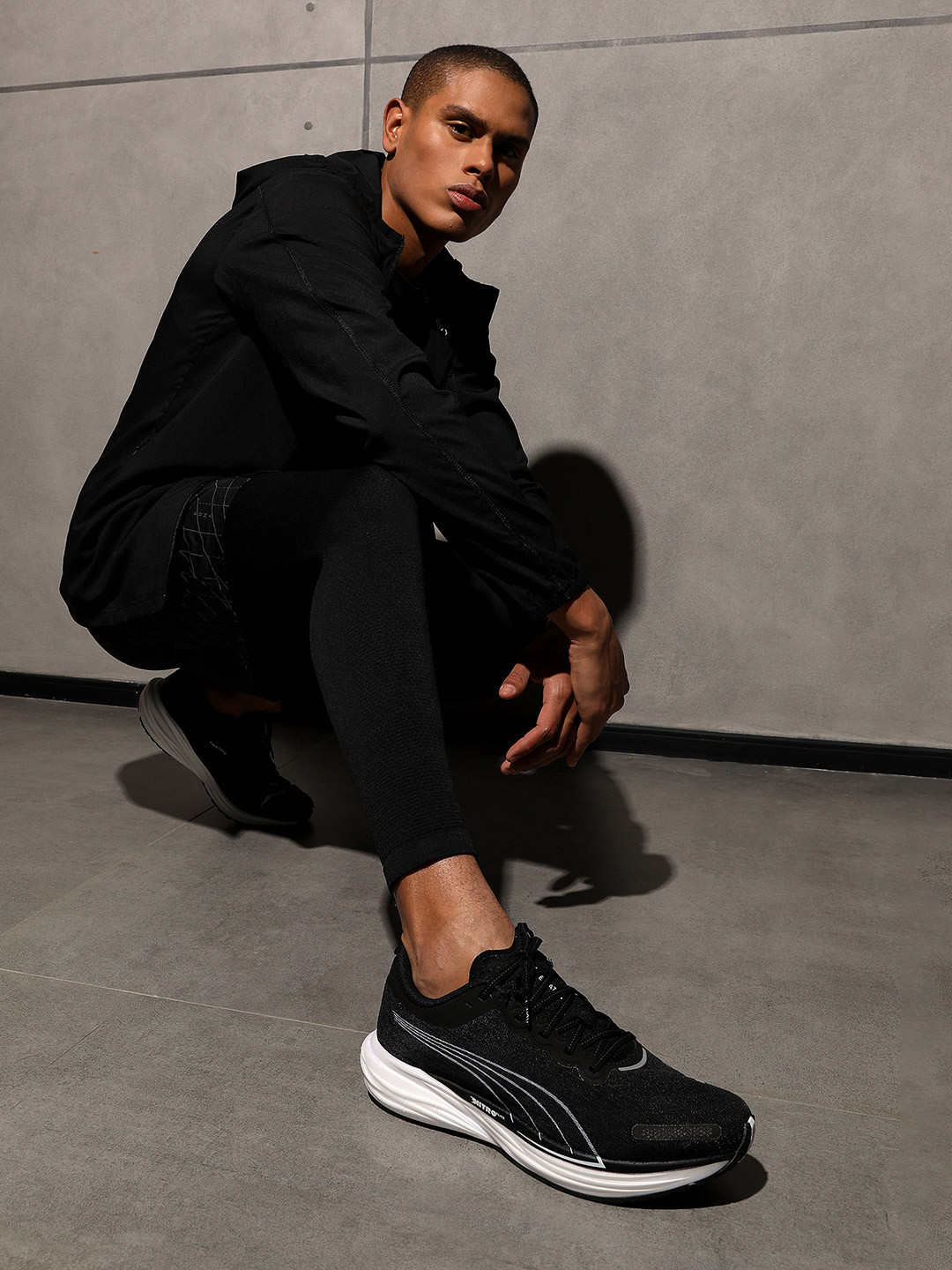 Puma Men Black Deviate Nitro 2 WIDE Running Shoes