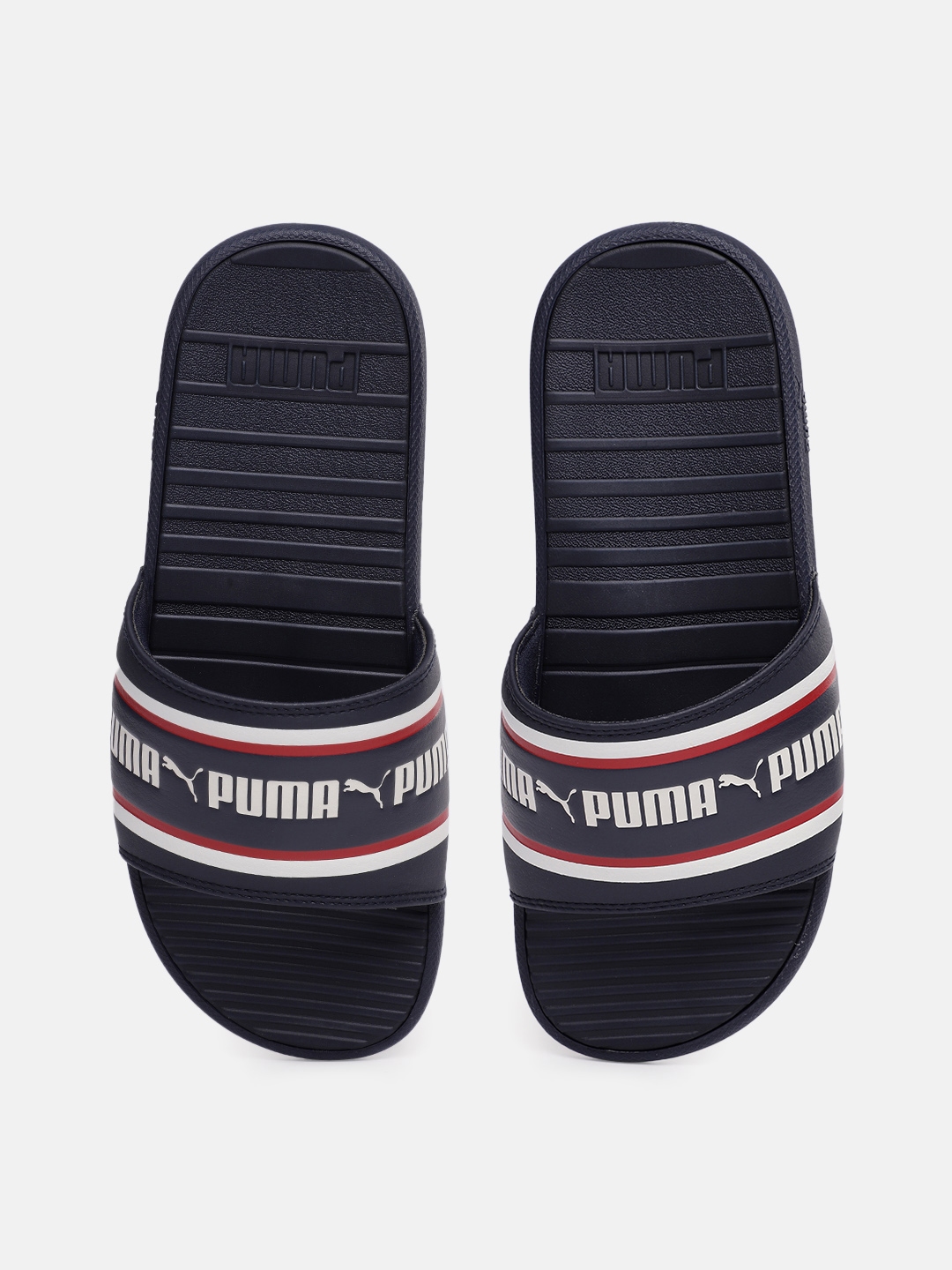 Buy Puma Men Navy Blue Printed Rubber Sliders Flip Flops for Men