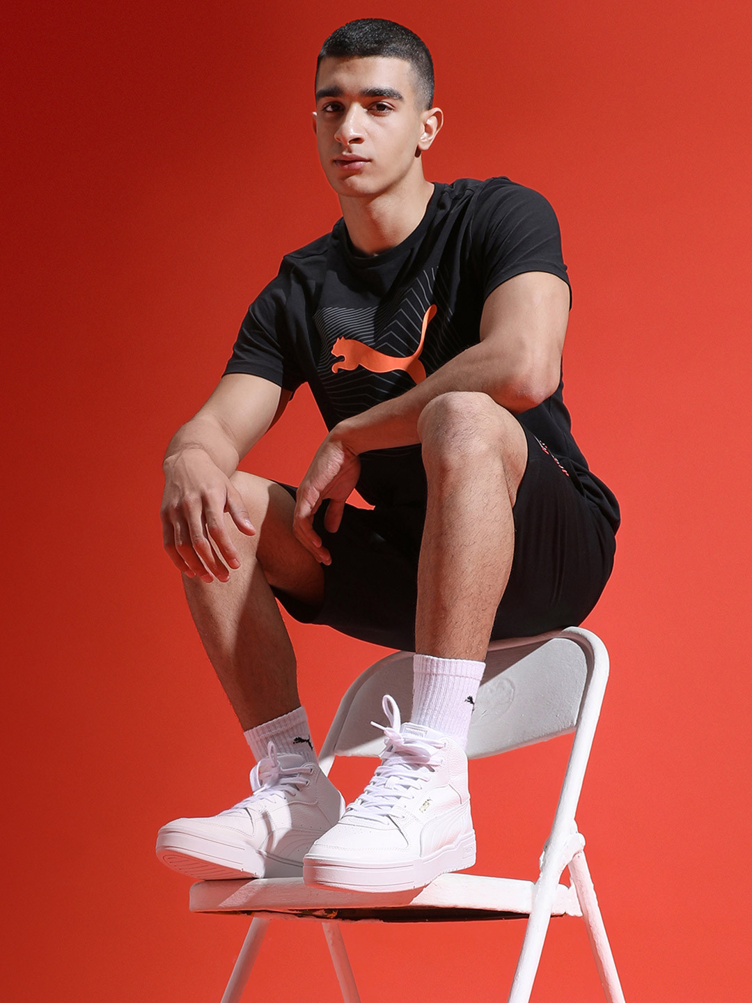 Puma Unisex Perforated Mid-top Leather Sneakers