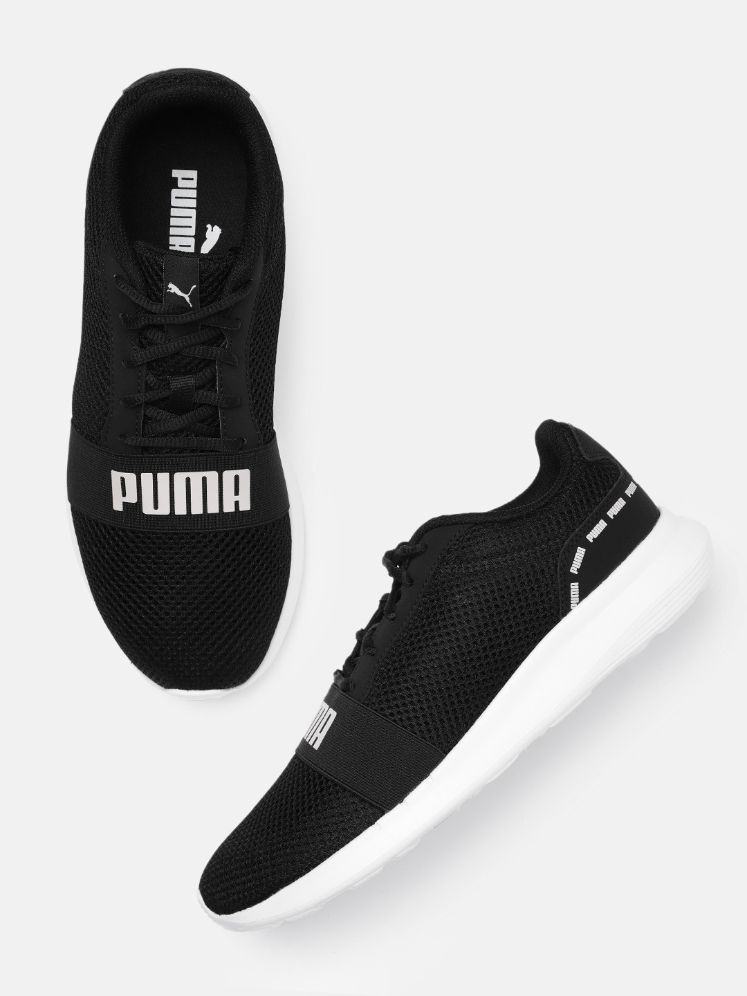 Puma Unisex Black Urus Brand Logo Print Sneakers
