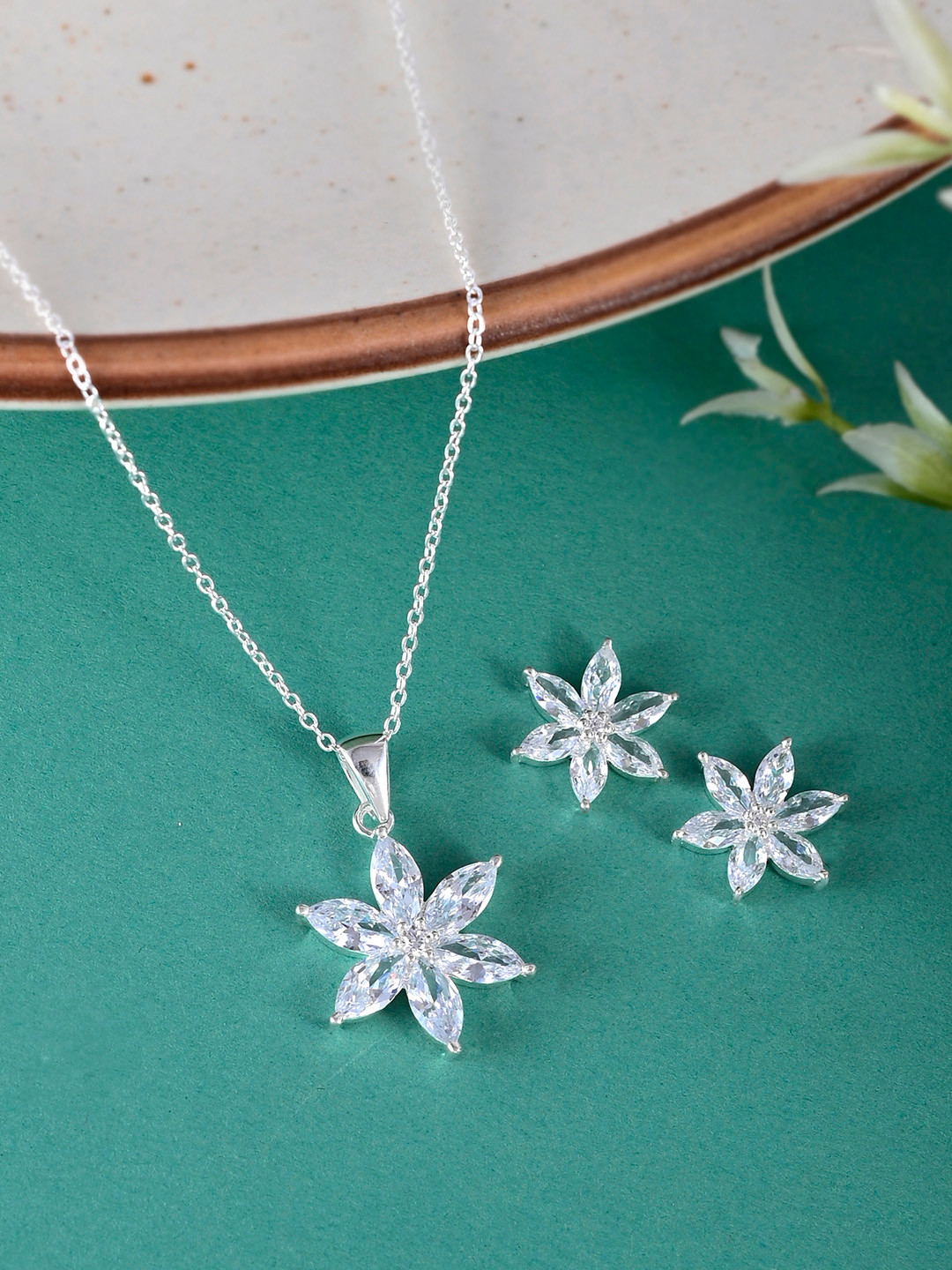 Studio Voylla 925 Sterling Silver Jewellery Set