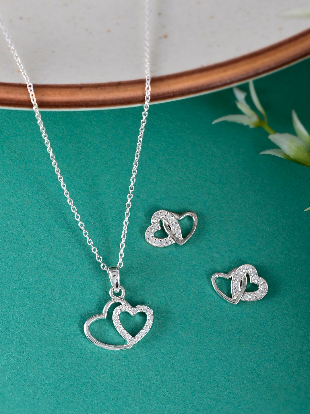 Studio Voylla Women 925 Sterling Silver  Featuring Heart Pendant