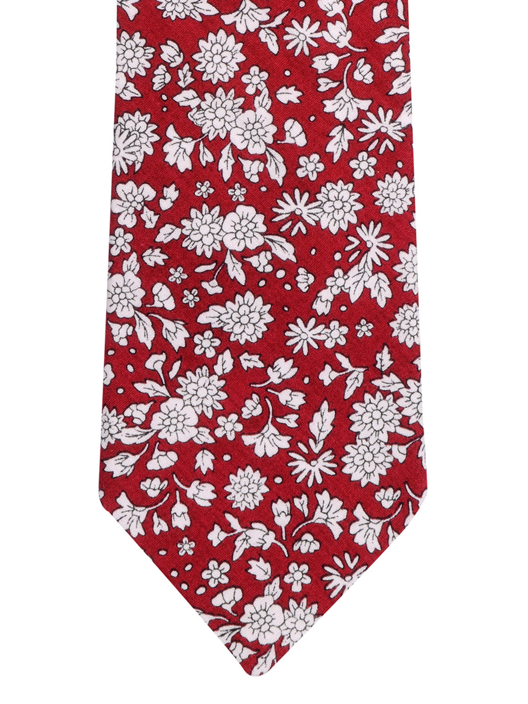 Alvaro Castagnino Maroon & White Floral Print Tie