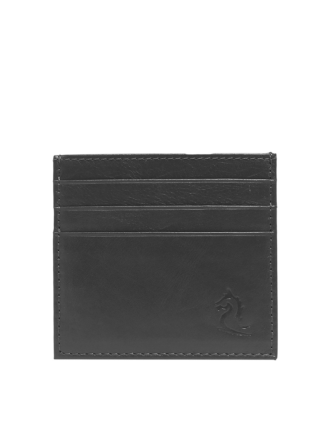 Kara Unisex Black Genuine Leather Card Holder