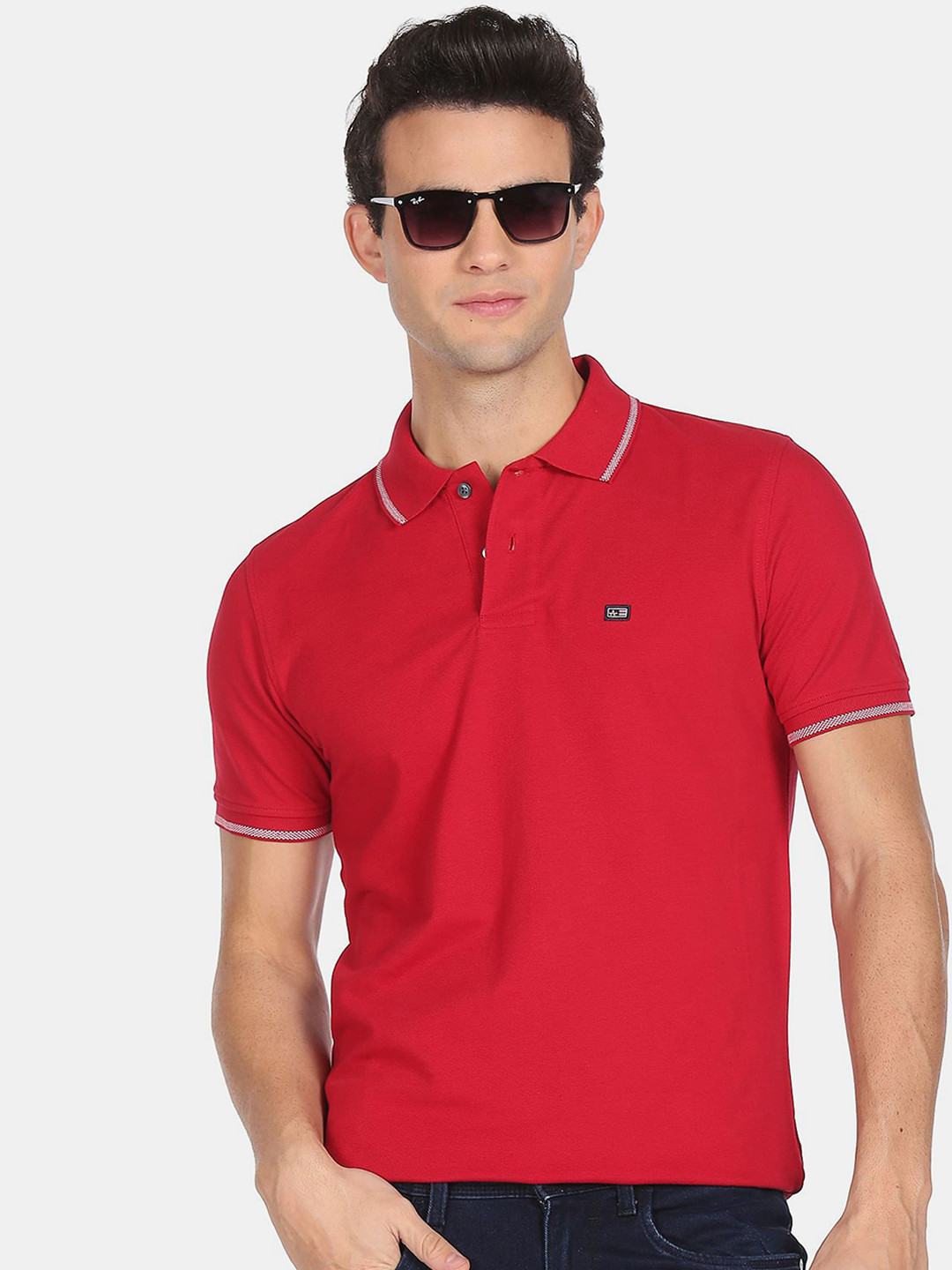 Arrow Sport Men Red Polo Collar T-shirt