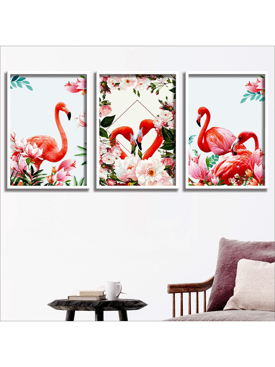 SAF Modern Art 3 Piece Printed Portrait Rectangle Paintings Wall Art-40.2 x 19.5In