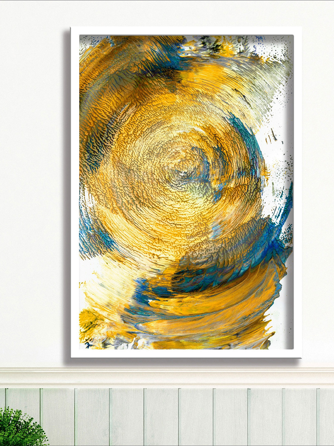 SAF Yellow Paper Wall Living Room Rectangle Potrait Paintings Wall Art -19.5 x 13.46In