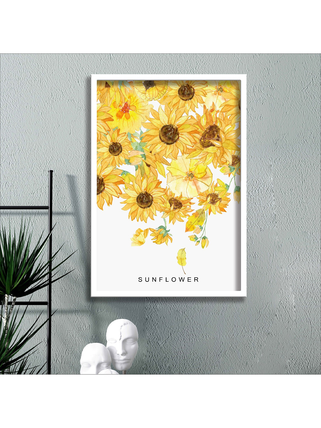 SAF Yellow & White Floral Printed Wall Art