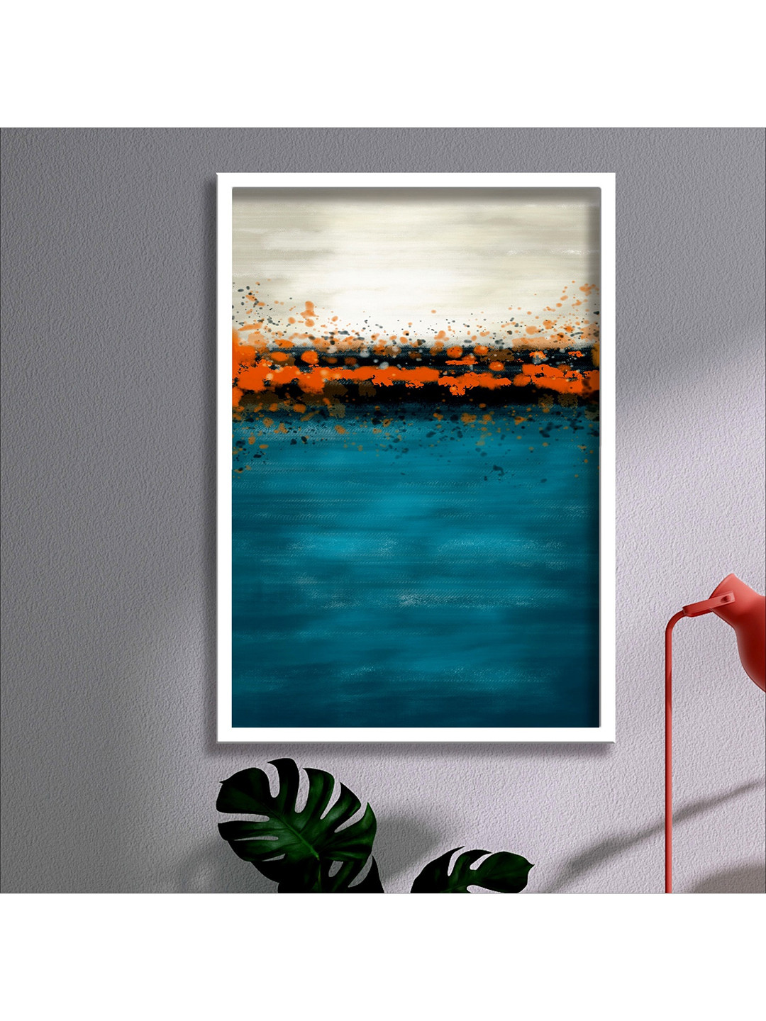 SAF Blue & Black Modern Contemporary Painting Wall Art
