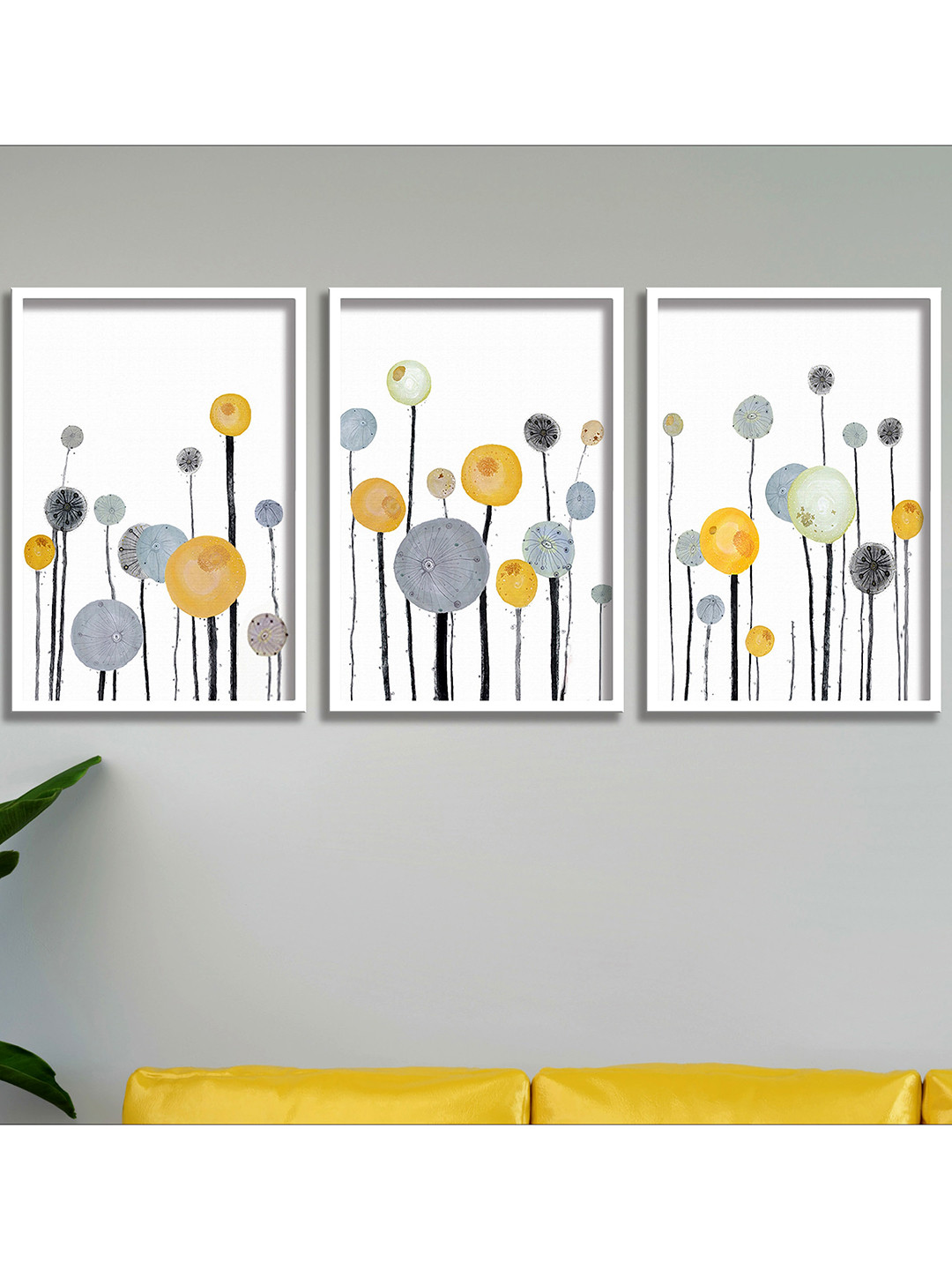 SAF 3 Piece Wall Rectangle Paintings Wall Art -19.5 x 40.5 In