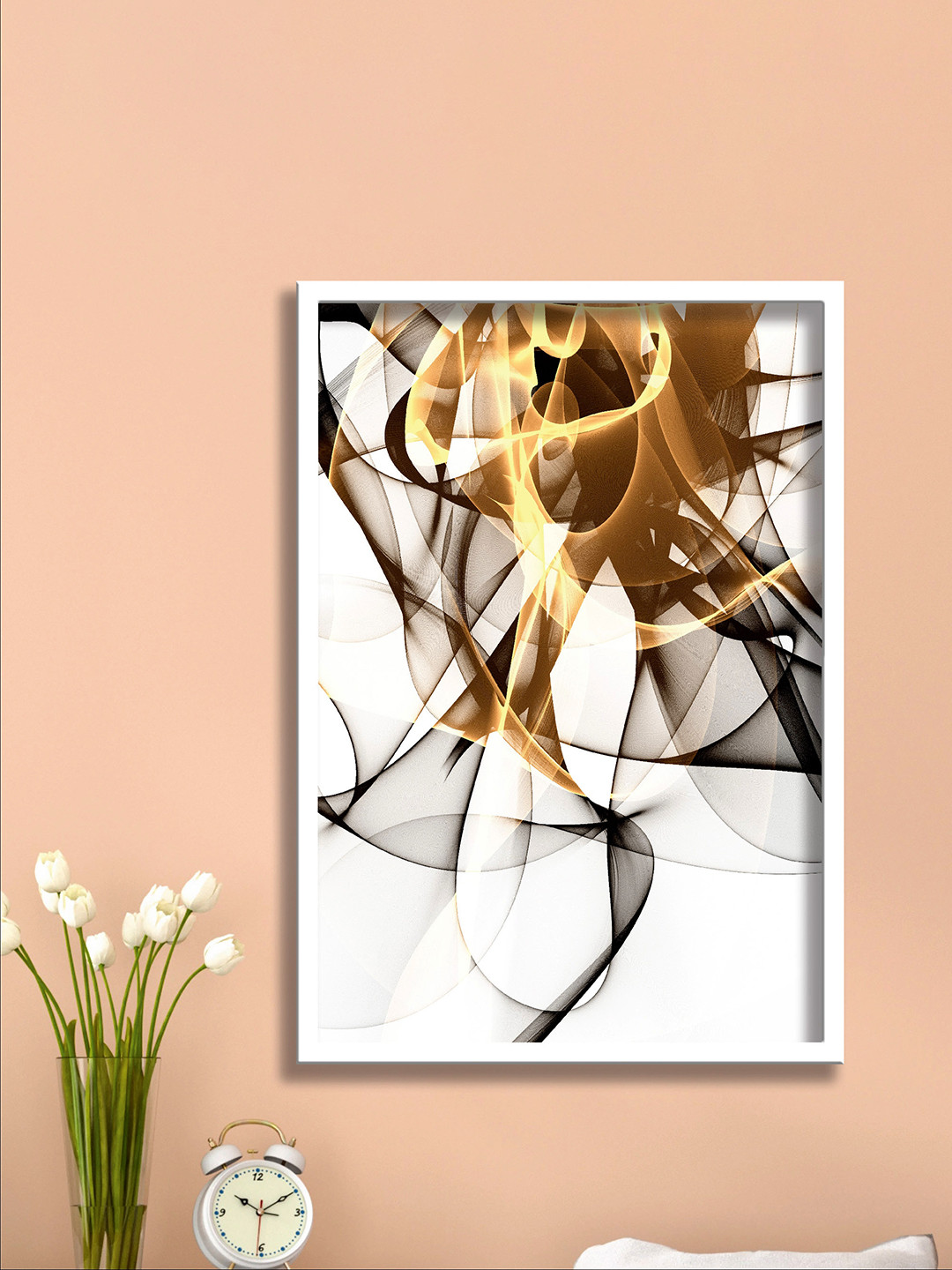 SAF White & Brown Digital Reprint Wall Art