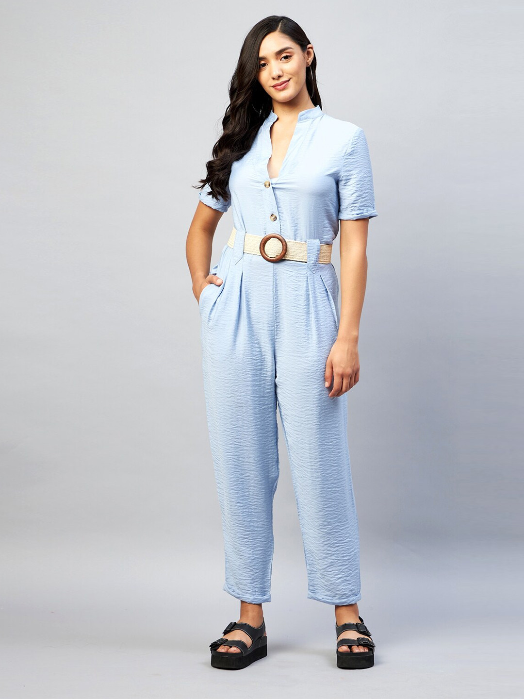 DELAN Blue Basic Jumpsuit