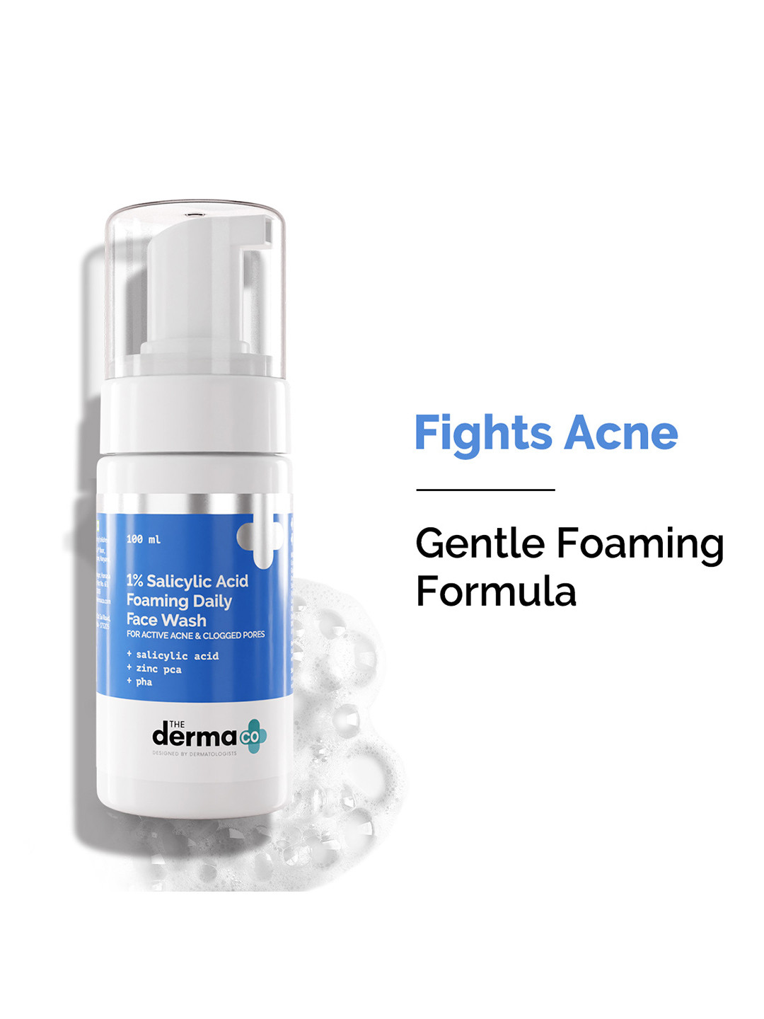 The Derma co. White 1% Salicylic Acid Foaming Daily Face Wash with Salicylic Acid & for Active Acne -100 ml