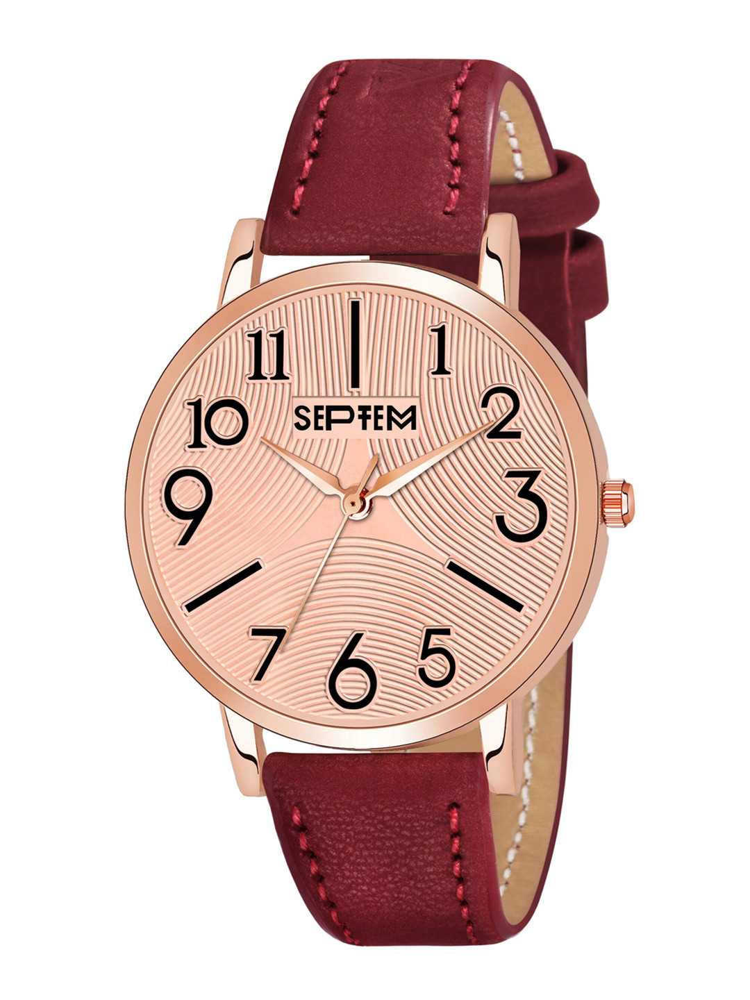 Septem Women Rose Gold & Red Straps Analogue Watch-SP-148 Rose Gold-Septem-Rose Gold